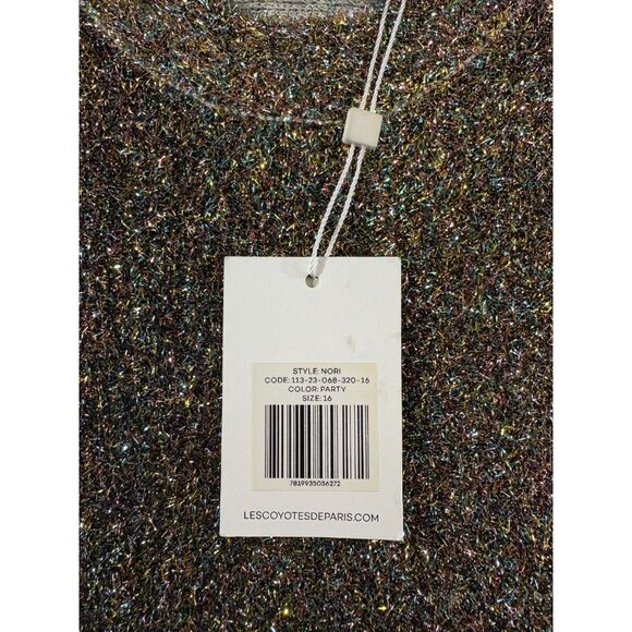 Les Coyotes De Paris Nori Lurex Knitted Nori glittery Sweater size 16 NWT $149 - Picture 4 of 9